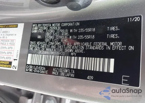 2021 Lexus Nx 300 F Sport из США, поврежденный, VIN JTJSARBZ8M2186920